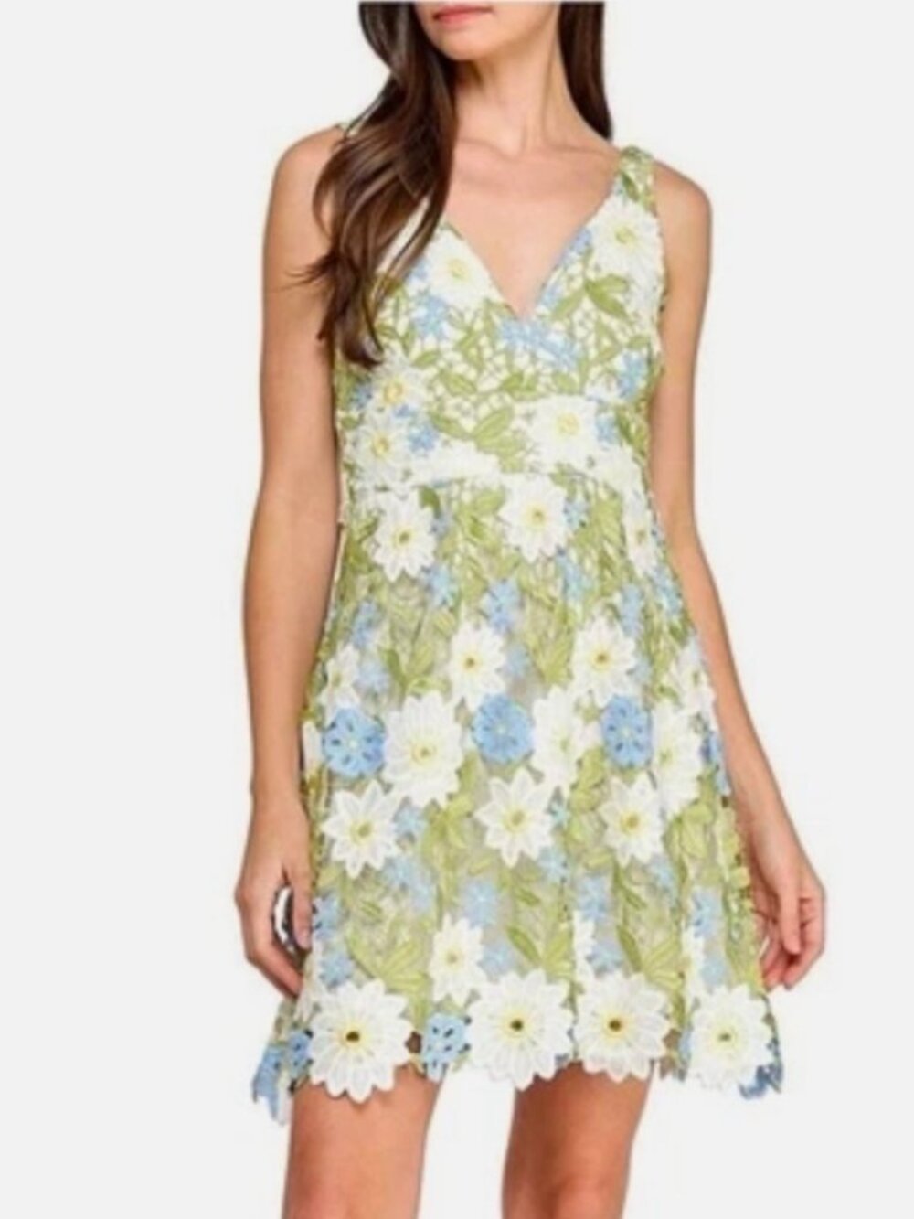 NWT Layered With Love 3D Floral Colorful Embroidered Lace Dress. Size 2X